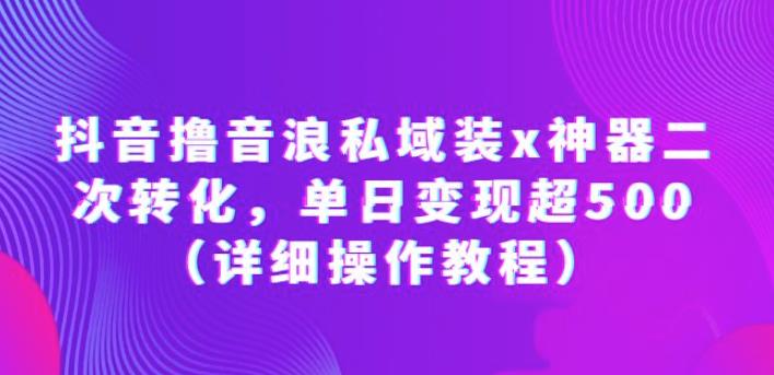 抖音撸音浪私域装x神器二次转化，单日变现超500（详细操作教程）【揭秘】-讯领网创