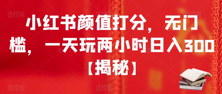 小红书颜值打分，无门槛，一天玩两小时日入300+【揭秘】-讯领网创