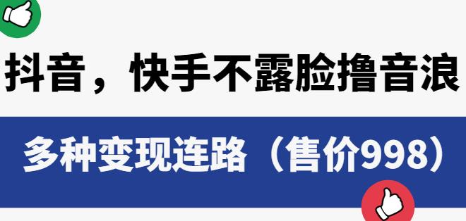 抖音快手不露脸撸音浪项目，多种变现连路（售价998）-讯领网创