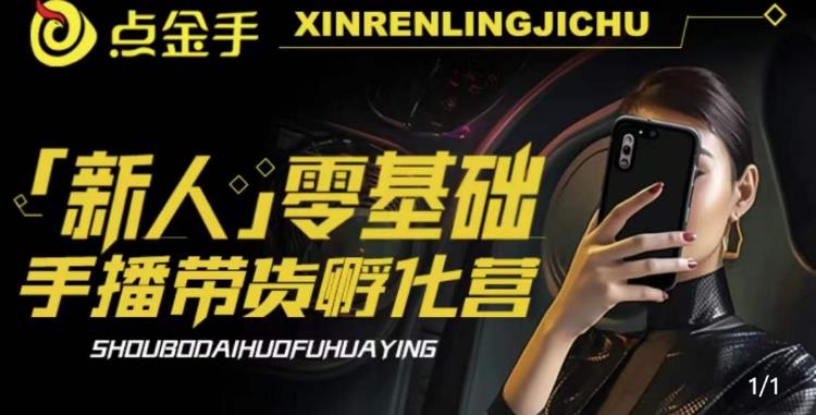 2023点金手·新人零基础手播带货孵化营：账号运营篇+主播话术篇+数据流量篇等-讯领网创