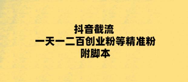 最新抖音截流玩法，一天轻松引流一二百创业精准粉，附脚本+玩法【揭秘】-讯领网创