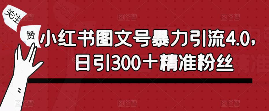小红书图文号暴力引流4.0，日引300＋精准粉丝【揭秘】-讯领网创