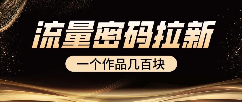 流量密码拉新项目， 一个作品几百块-讯领网创