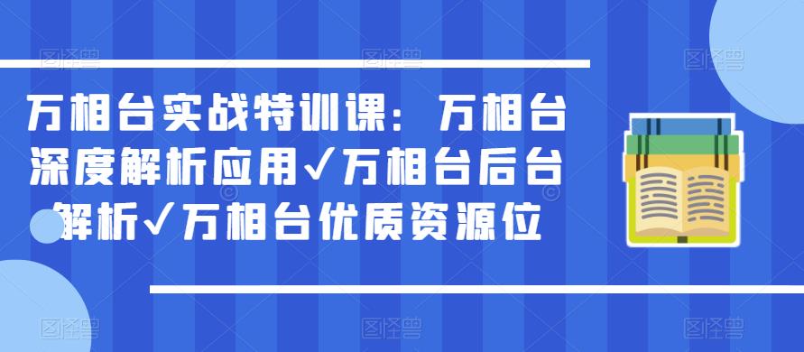 万相台实战特训课：万相台深度解析应用✔万相台后台解析✔万相台优质资源位-讯领网创