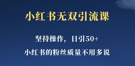 小红书无双课一天引50+女粉，不用做视频发视频，小白也很容易上手拿到结果【仅揭秘】-讯领网创