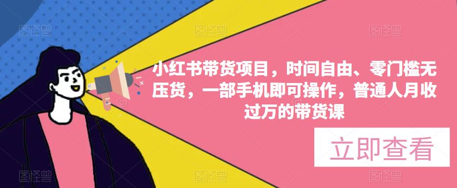 小红书带货项目，时间自由、零门槛无压货，一部手机即可操作，普通人月收过万的带货课-讯领网创