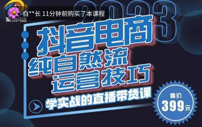 李扭扭·2023自然流运营技巧，纯自然流不亏品起盘直播间，实战直播带货课（视频课+话术文档）-讯领网创