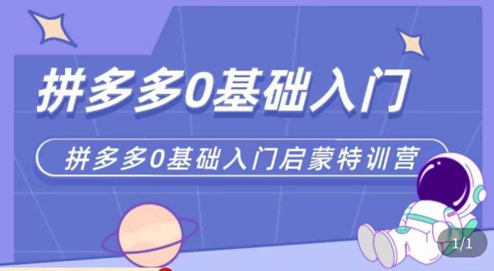 六一电商·拼多多运营0-1实操特训营，拼多多从基础到进阶的可实操玩法-讯领网创