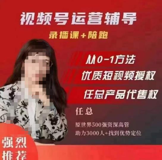 任姐视频号运营，懂老板的任总视频号短视频运营，从0到1做视频号课程-讯领网创
