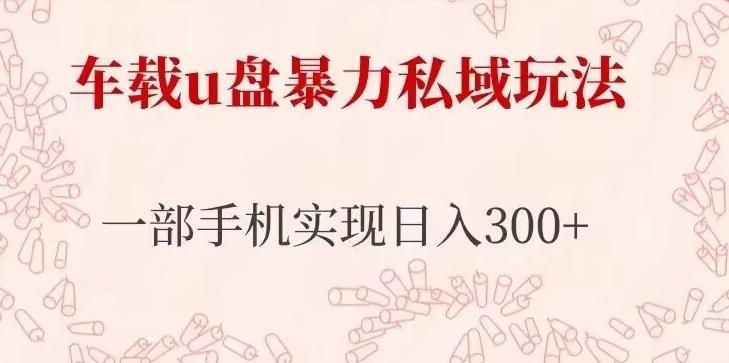 车载u盘暴力私域玩法，长期项目，仅需一部手机实现日入300+-讯领网创