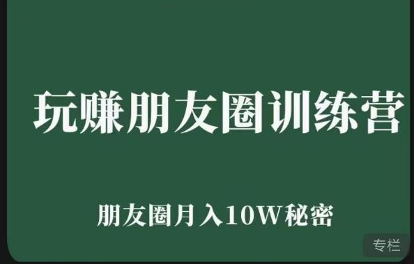 玩赚朋友圈系统课，朋友圈月入10W的秘密，​7天系统图文课程-讯领网创