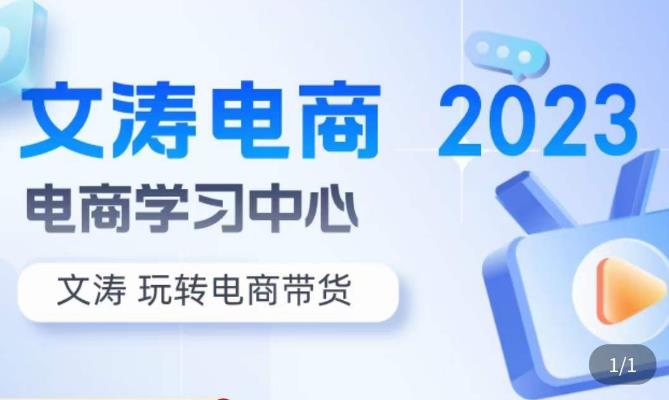 文涛电商·7天零基础自然流起号，​快速掌握店铺运营的核心玩法，突破自然展现量，玩转直播带货-讯领网创