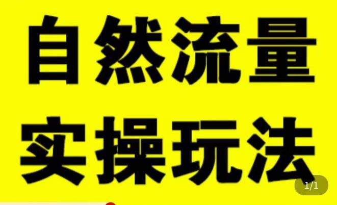 拼多多自然流量天花板，拼多多自然流的实操玩法，自然流量是怎么来的，如何开车带来自然流等知识-讯领网创