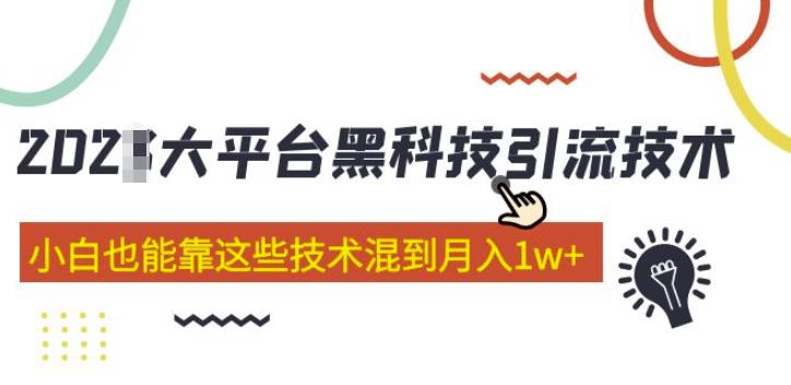 大平台黑科技引流技术，小白也能靠这些技术混到月入1w+(2022年的课程）-讯领网创