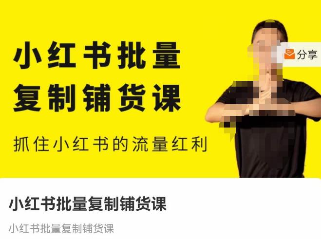 张宾·小红书批量复制铺货课，抓住小红书的流量红利 （更新2023年2月）-讯领网创