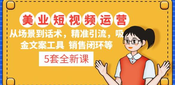 5套·美业短视频运营课从场景到话术·精准引流·吸金文案工具·销售闭环等-讯领网创