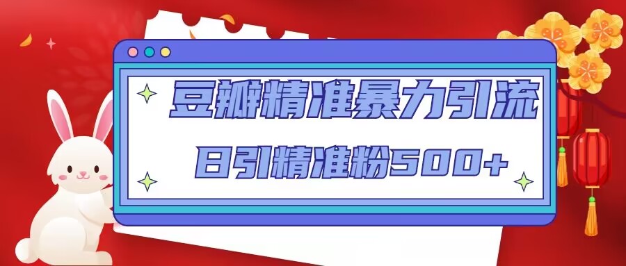 豆瓣精准暴力引流，日引精准粉500+【12课时】-讯领网创