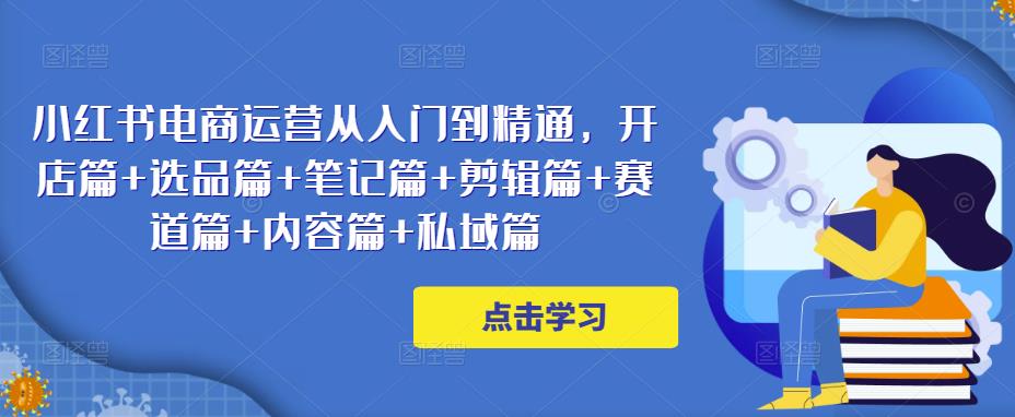 小红书电商运营从入门到精通，开店篇+选品篇+笔记篇+剪辑篇+赛道篇+内容篇+私域篇-讯领网创
