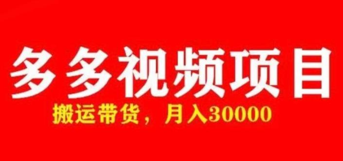 多多带货视频快速50爆款拿带货资格，搬运带货，月入30000【全套脚本+详细玩法】-讯领网创