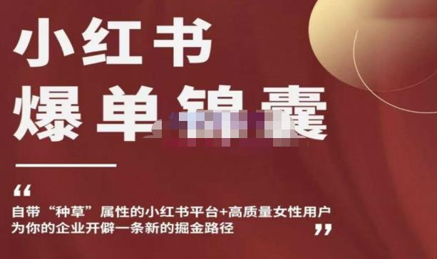 小红书爆单锦囊，自带种草属性+高质量女性用户，为你的企业开辟一条新的掘金路径-讯领网创