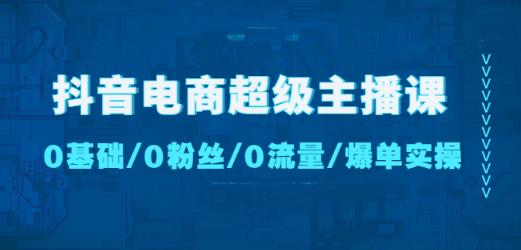 抖音电商超级主播课：0基础、0粉丝、0流量、爆单实操！-讯领网创