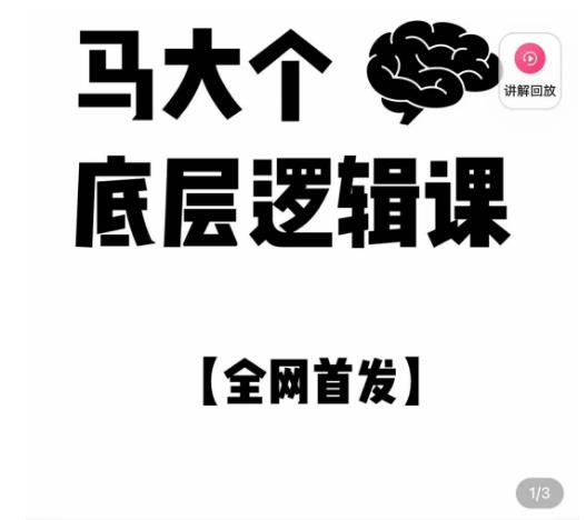 马大个·底层逻辑课，51节底层逻辑智慧课-价值1980元-讯领网创