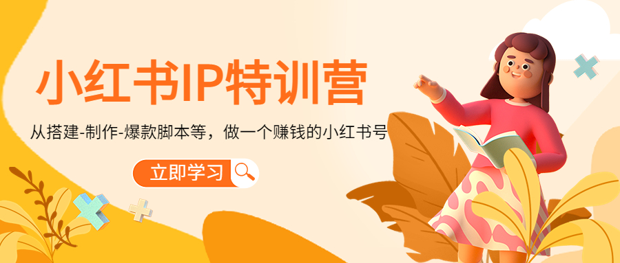 小红书IP特训营：从搭建-制作-爆款脚本等等，做一个赚钱的小红书号-讯领网创