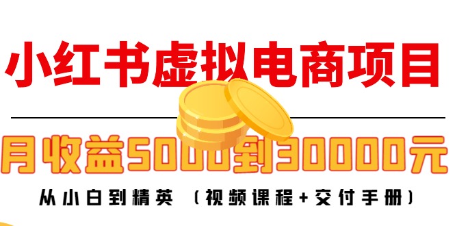 小红书虚拟电商项目：从小白到精英 月收益5000到30000 (视频课程+交付手册)-讯领网创