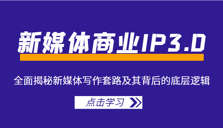 新媒体商业IP3.0，全面揭秘新媒体写作套路及其背后的底层逻辑（价值1299元）-讯领网创