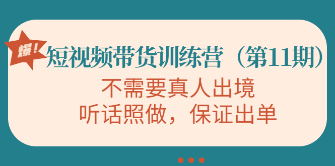视频带货训练营，不需要真人出境，听话照做，保证出单-讯领网创