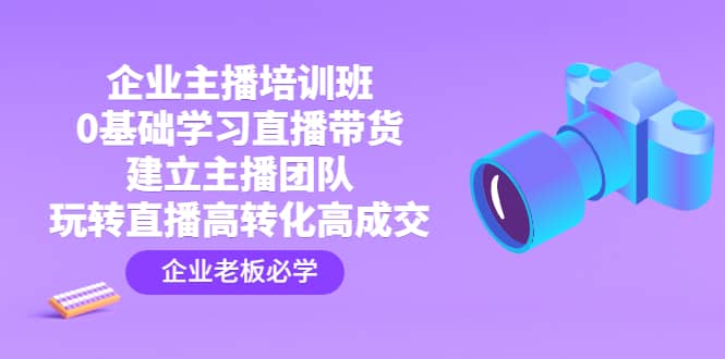 企业主播培训班：0基础学习直播带货，建立主播团队，玩转直播高转化高成交-讯领网创