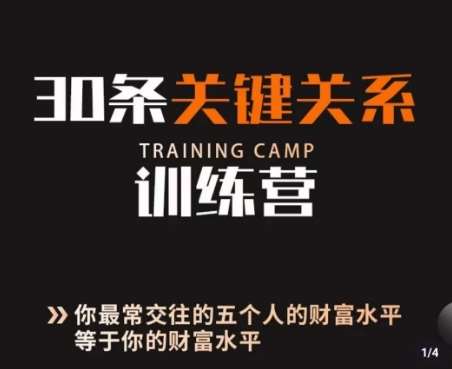 30条关键关系训练营，你关系最近的5个人决定你的财富水平-讯领网创