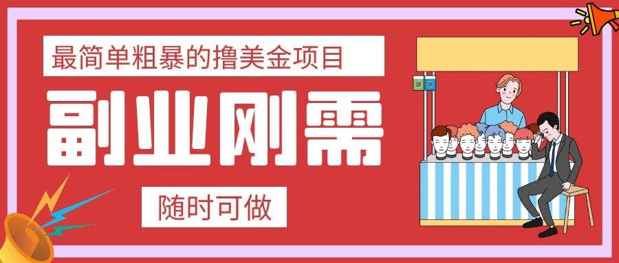（7710期）最简单粗暴的撸美金项目 会打字就能轻松赚美金-讯领网创