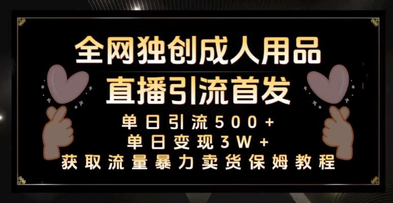 全网独创真人主播+无人直播单日引流500+，橙人用品暴力卖货单日变现3W+保姆似教学2.0【揭秘】-讯领网创