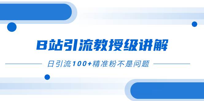 （7997期）B站引流教授级讲解，细节满满，日引流100+精准粉不是问题-讯领网创