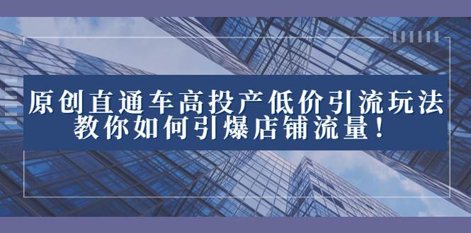 （8197期）2023直通车高投产低价引流玩法，教你如何引爆店铺流量！-讯领网创