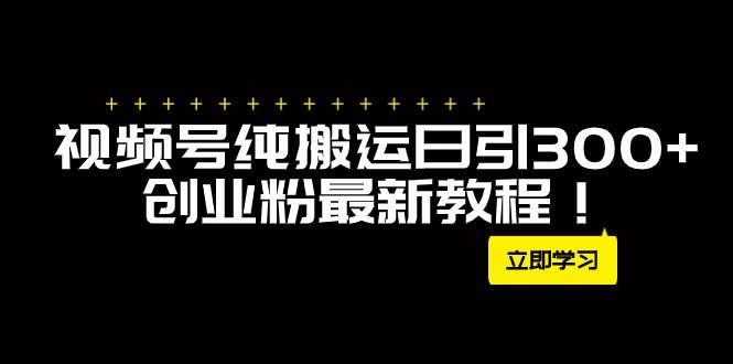 （7833期）外面卖2580视频号纯搬运日引300+创业粉最新教程！-讯领网创