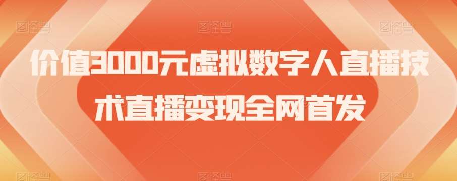 价值3000元虚拟数字人直播技术直播变现全网首发【揭秘】-讯领网创
