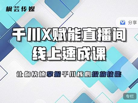 枫芸传媒-线上千川提升课，提升千川认知，提升千川投放效果-讯领网创