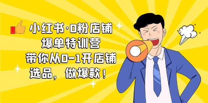 小红书·0粉店铺爆单特训营 带你从0-1开店铺，选品，做爆款（课程+工具包）-讯领网创