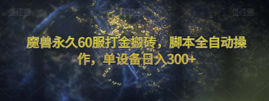 魔兽永久60服打金搬砖，脚本全自动操作，单设备日入300+【揭秘】-讯领网创