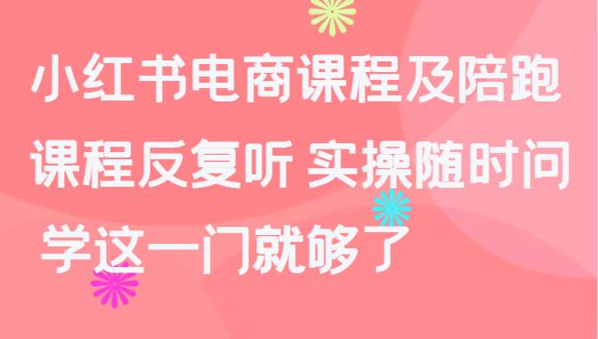 小红书电商课程及陪跑，课程反复听 实操随时问 学这一门就够了-讯领网创