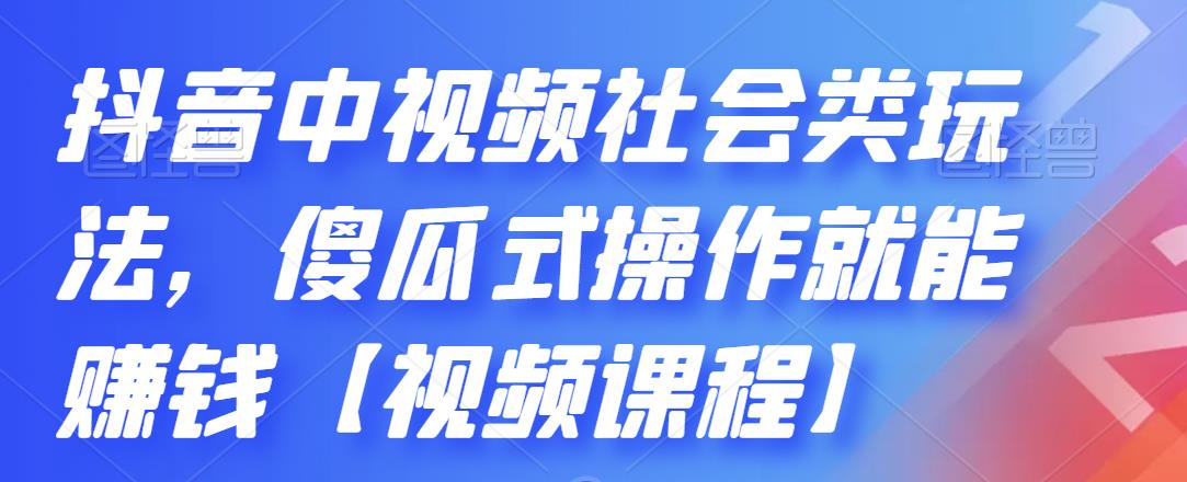 抖音中视频社会类玩法，傻瓜式操作就能赚钱【视频课程】-讯领网创