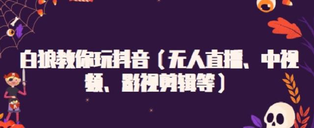 白狼教你玩抖音（无人直播、中视频、影视剪辑等）-讯领网创