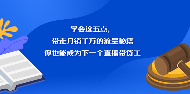 学会这五点，带走月销千万的流量秘籍，你也能成为下一个直播带货王-62网赚