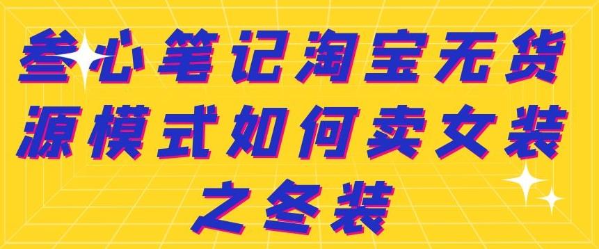 叁心笔记淘宝无货源模式如何卖女装之冬装-讯领网创