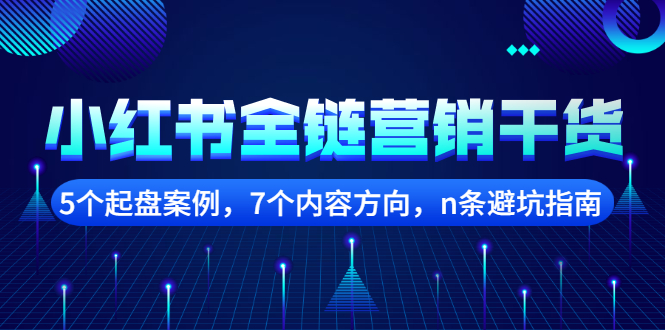 小红书全链营销干货，5个起盘案例，7个内容方向，n条避坑指南-讯领网创