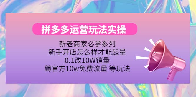 多多运营玩法实操-讯领网创
