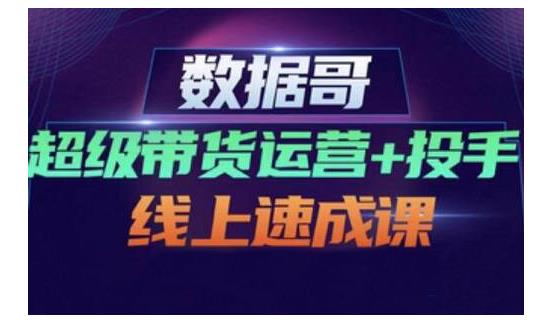 数据哥·超级带货运营+投手线上速成课，快速提升运营和熟悉学会投手技巧-讯领网创