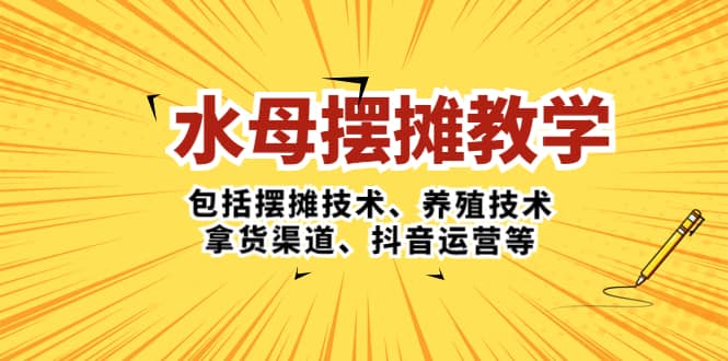 水母·摆摊教学，包括摆摊技术、养殖技术、拿货渠道、抖音运营等-讯领网创
